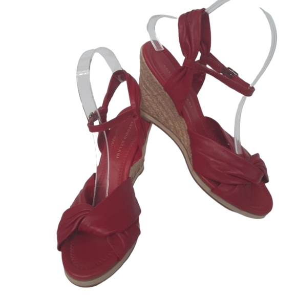 ANTONIO MELANI Dream Leather Wedge Espadrille Sandals - Picture 6 of 10